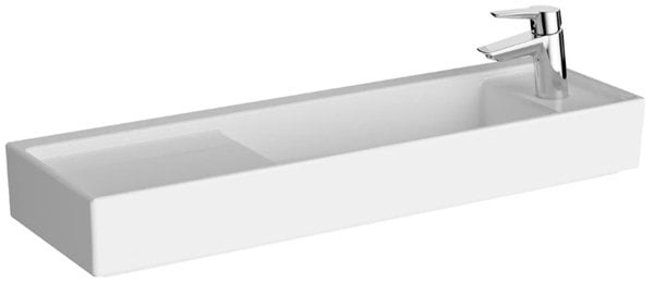 VitrA 7407B003-0294 ArchiPlan Tezgah Üstü Sağ Armatür Delikli Lavabo 90cm,Beyaz.